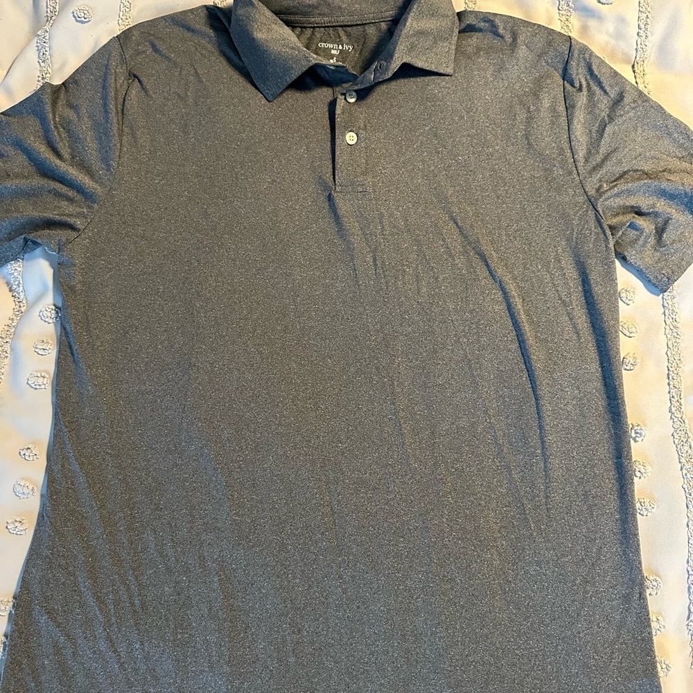 Men's Crown & Ivy Gray Polo Golf Shirt Sz Small
